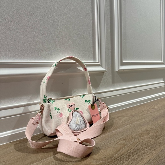 Juicy Couture Retro Cherry Shoulder Bag with Crossbody Strap - Picture 2 of 8